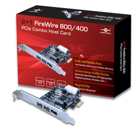 Vantec UGT-FW210 2Plus1 Firewire 800/400 PCie Combo Host Card